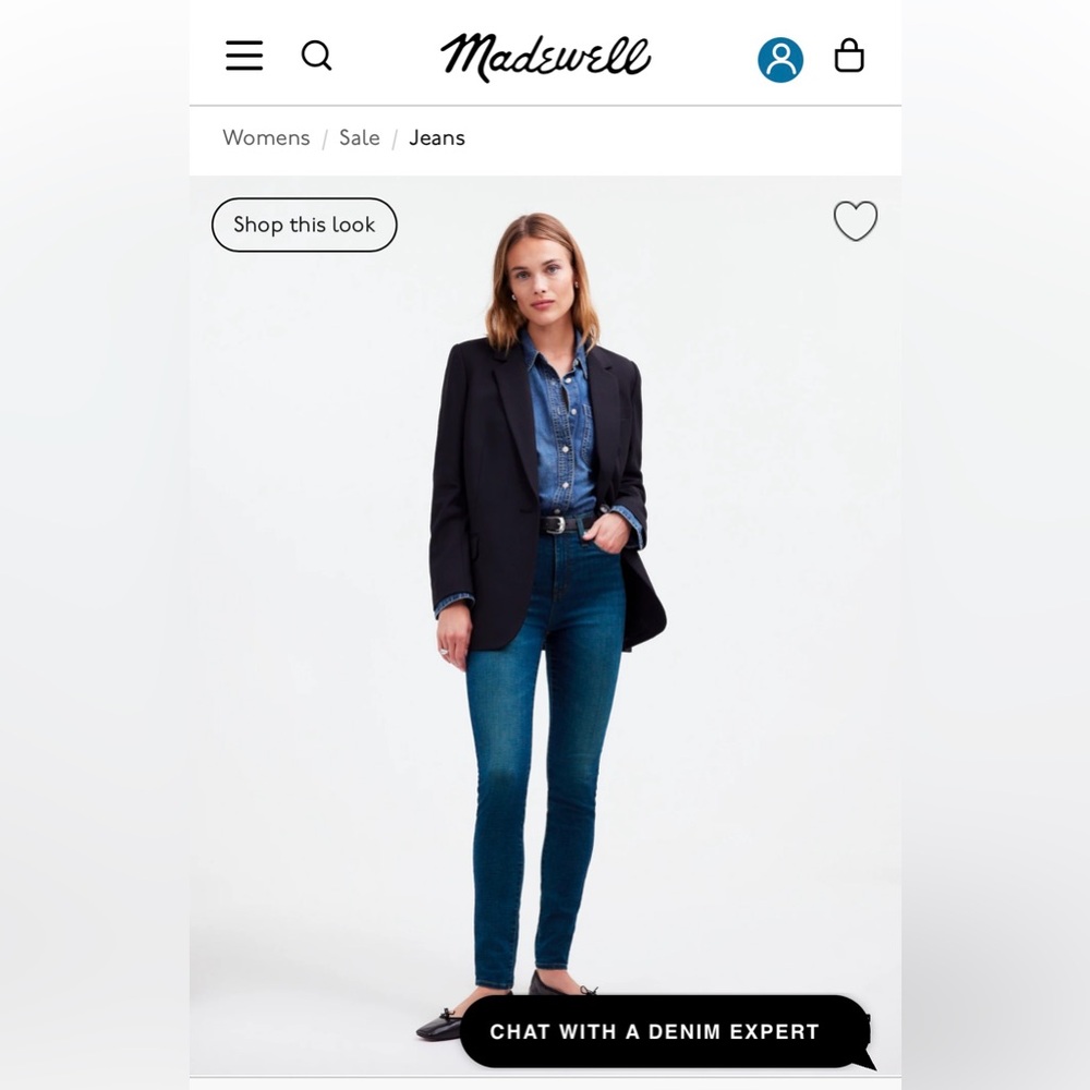 Madewell 10” high rise skinny jeans